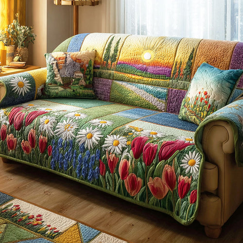 Bloom Fields Quilted Sofa Cover NCU0TD2270