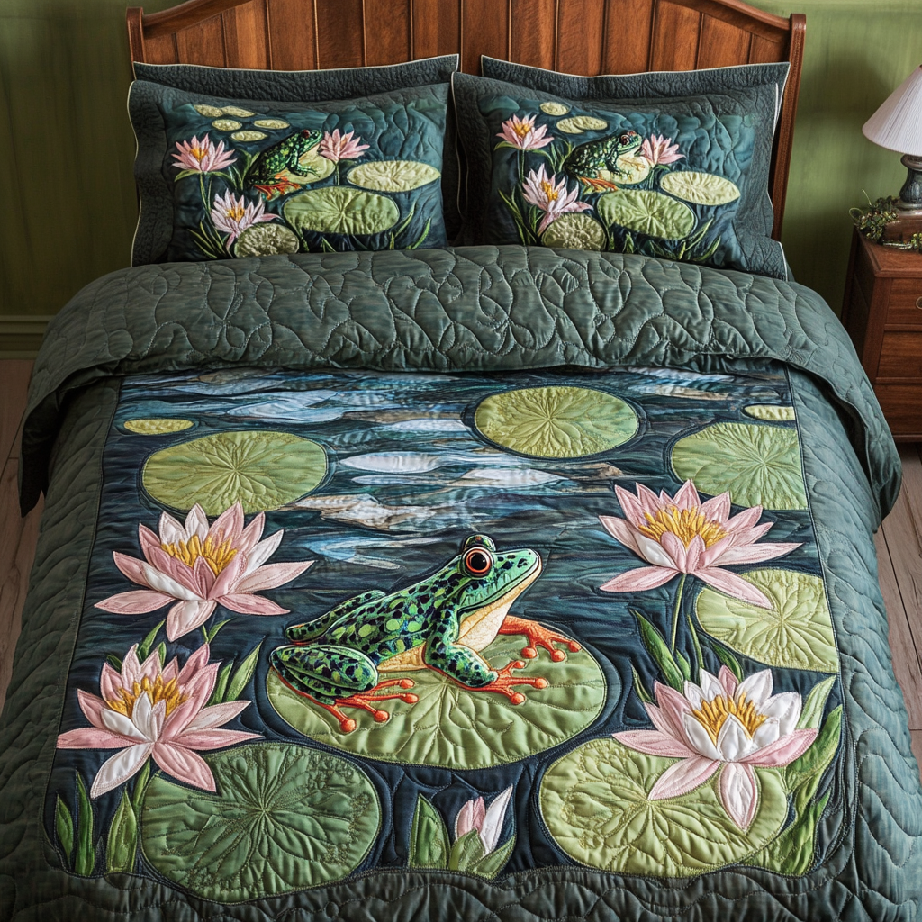 Vintage Frog Band CP0906042CL Quilted Round Mat