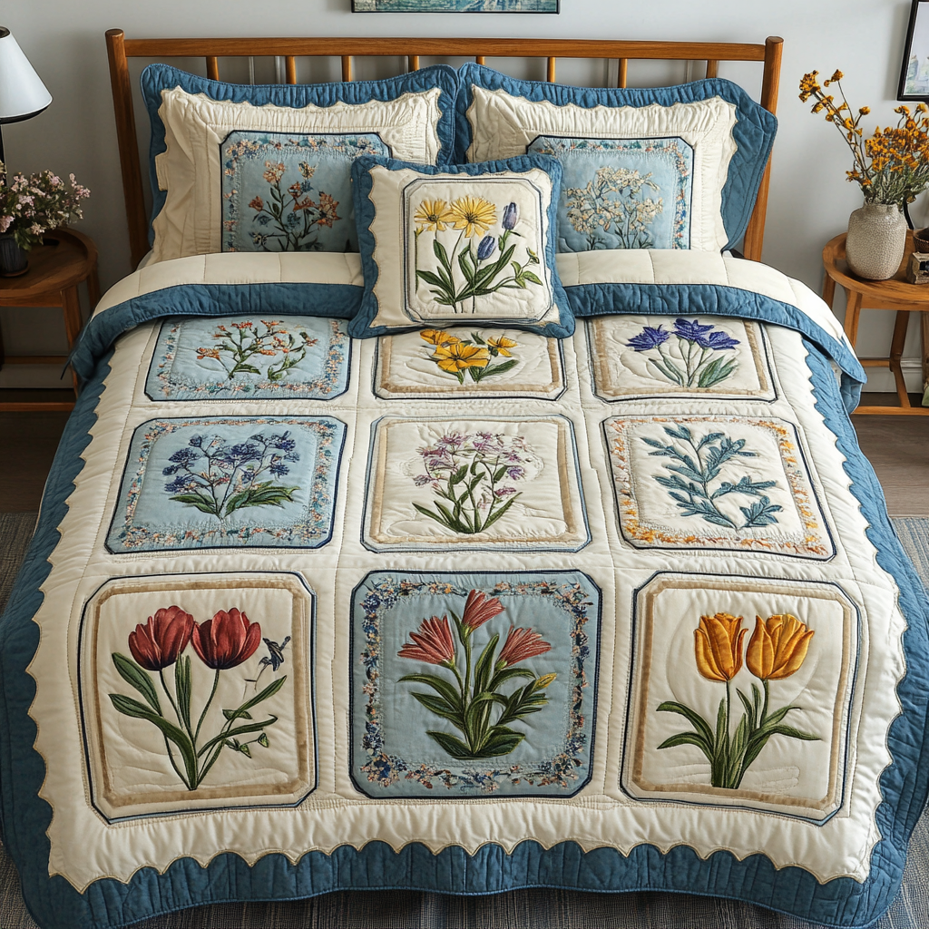 Bloom Haven 3-Piece Quilted Bedding Set NCU0VH5294