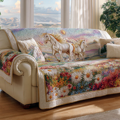 Bloom Horse Meadow Quilted Sofa Cover NCU0HH1604