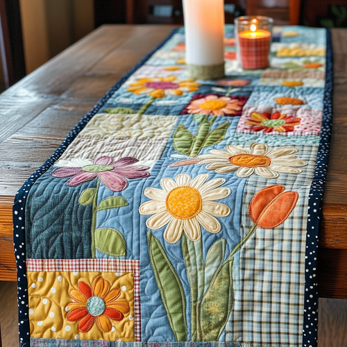 Bloom Patch Quilted Table Runner NCU0VH3687