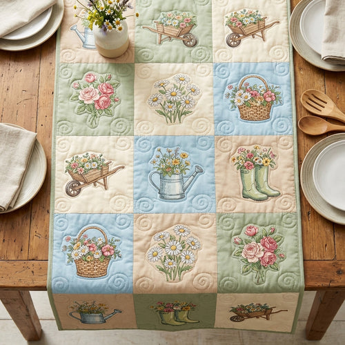 Bloom Patchwork Quilted Table Runner NCU0TV1779