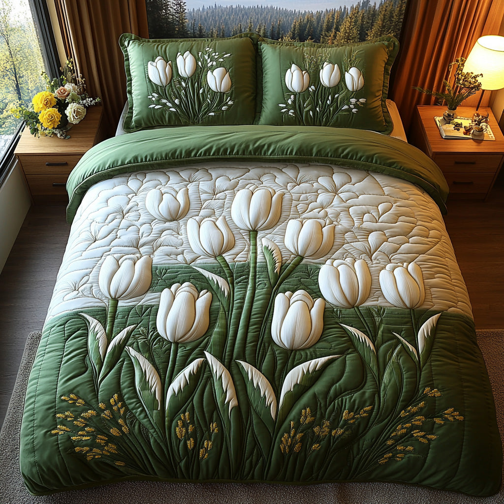 Bloom Path 3-Piece Quilted Bedding Set NCU0DV6626