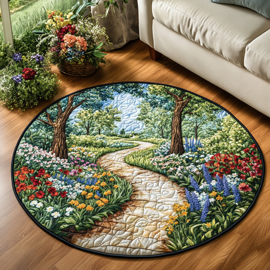 Bloom Path Quilted Round Mat NCU0VH5660