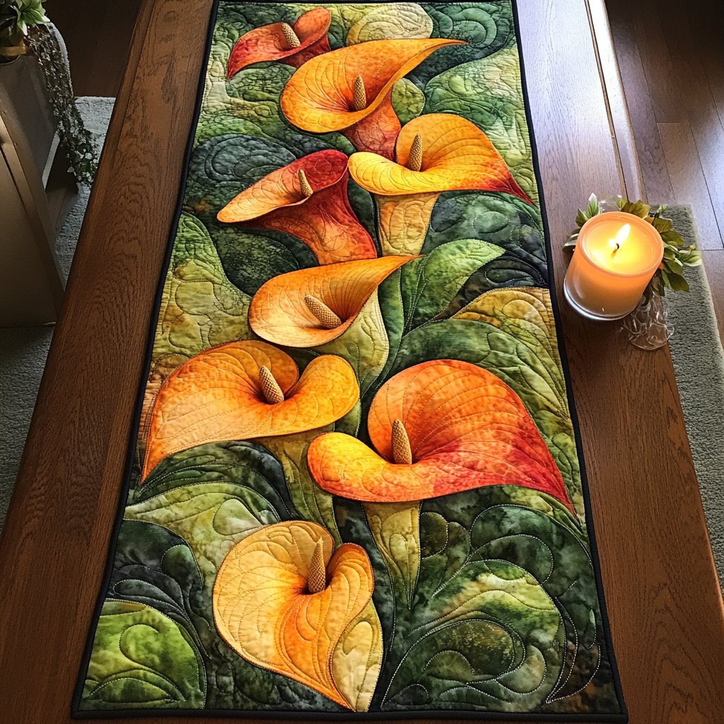 Bloom Path Quilted Table Runner NCU0VH5090