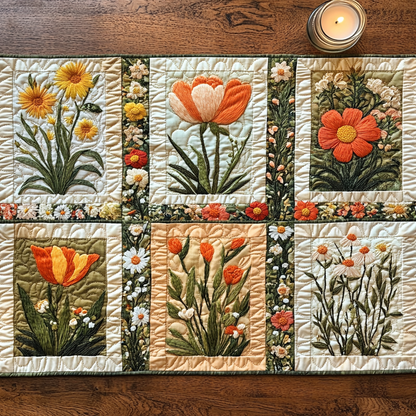 Bloom Path Quilted Table Runner NCU0VH5259