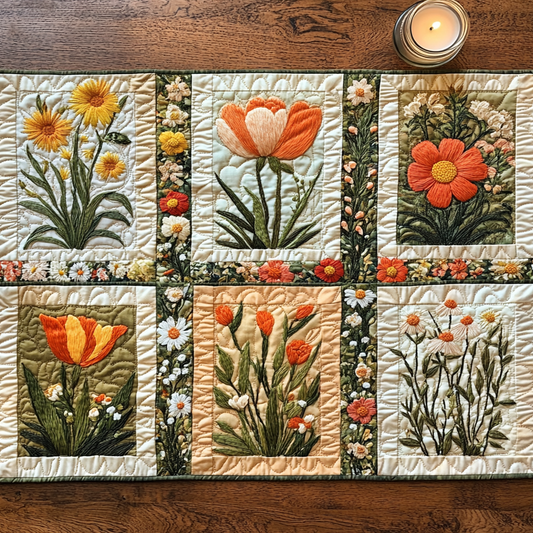 Bloom Path Quilted Table Runner NCU0VH5259