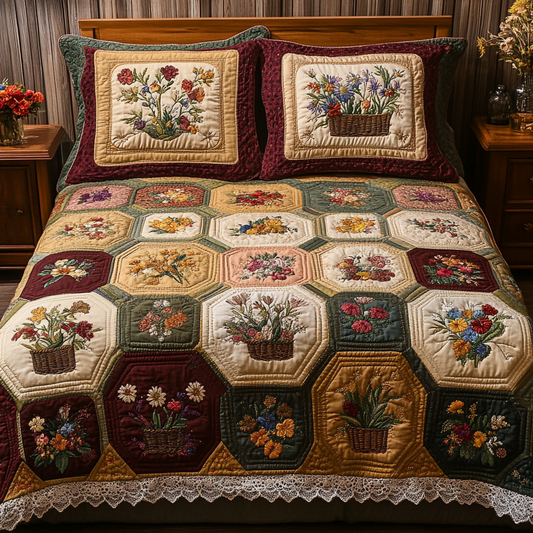 Bloom Quilt 3-Piece Quilted Bedding Set NCU0VL2492