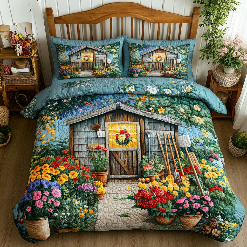 Bloom Shed 3-Piece Quilted Bedding Set NCU0VL2163