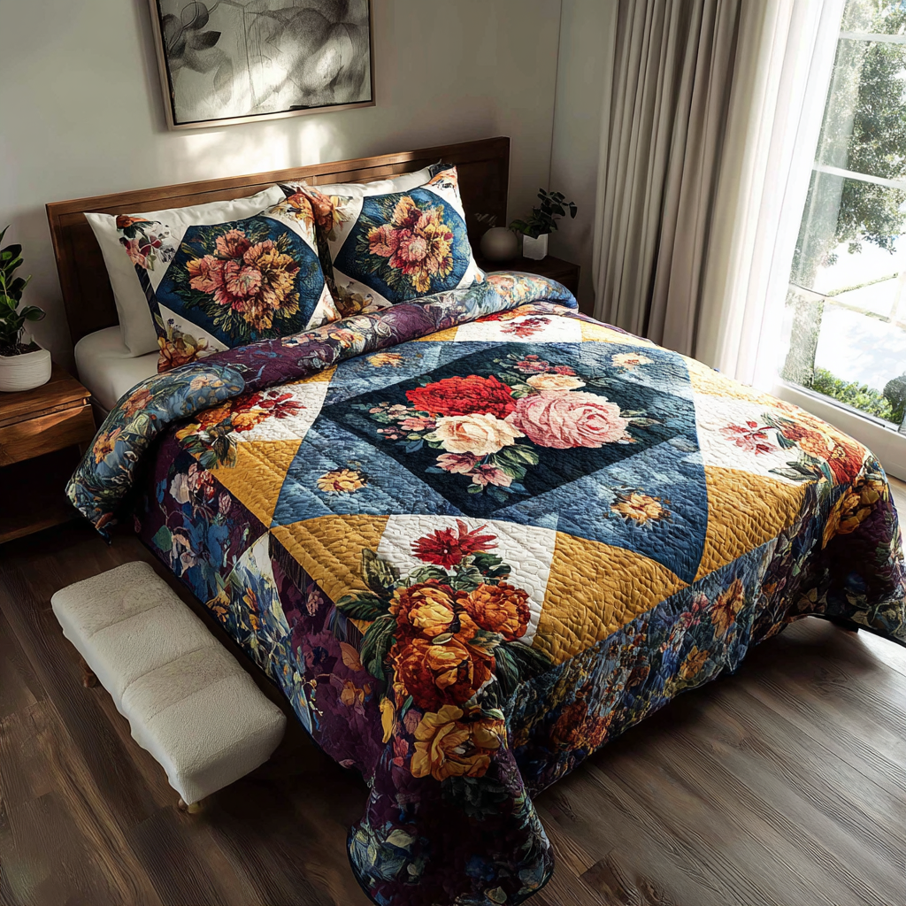 Bloom Trail 3-Piece Quilted Bedding Set NCU0VH5768