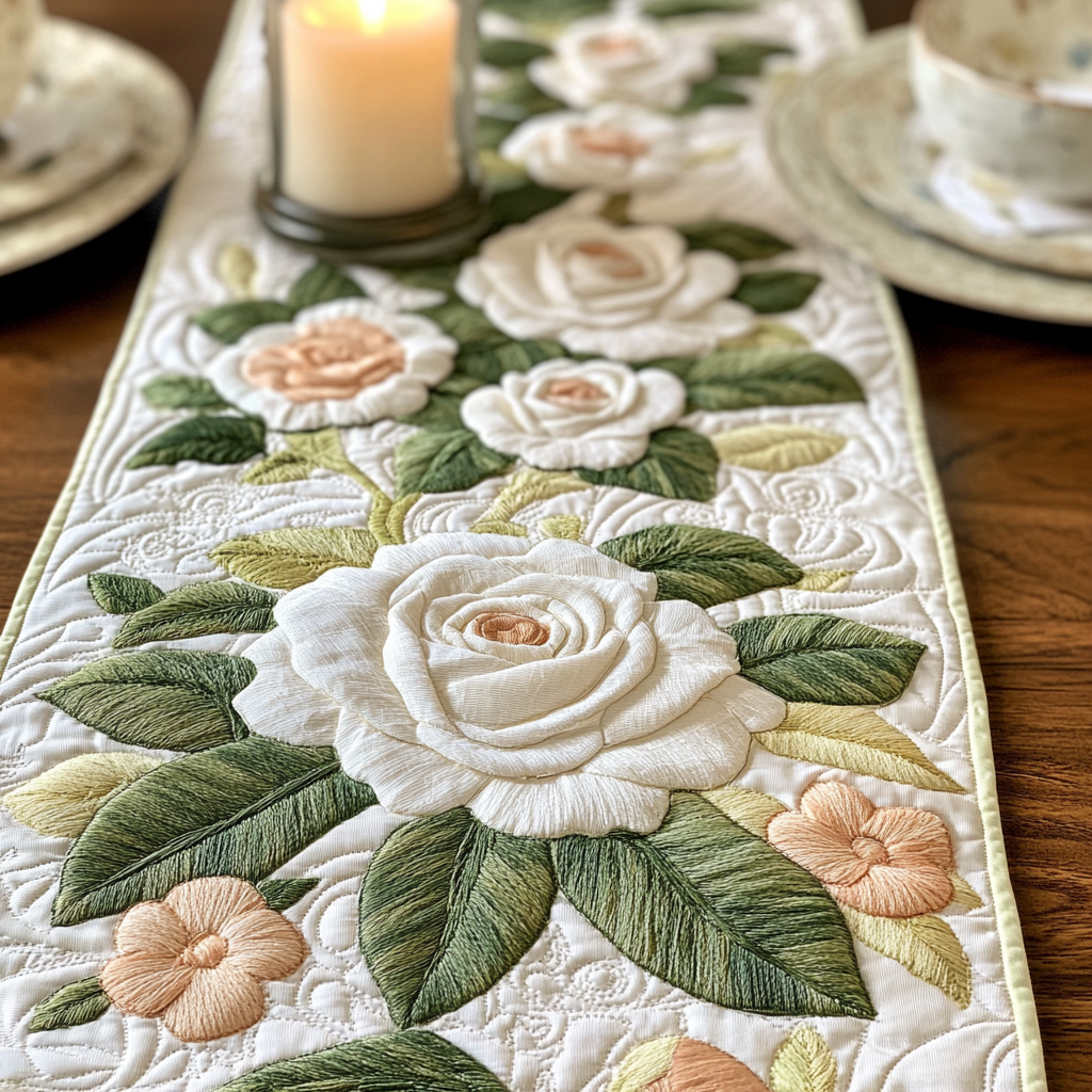 Bloom Trail Quilted Table Runner NCU0VH5499