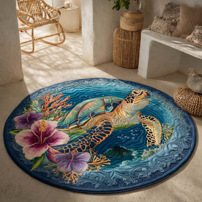 Bloom Turtle Quilted Round Mat NCU0HH1887