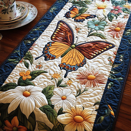 Bloom and Butterfly Quilted Table Runner NCU0PT4091