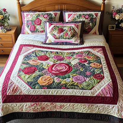 Bloom and Stitch 3-Piece Quilted Bedding Set NCU0PT4895