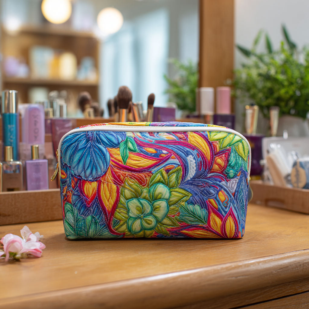Bloom and Vine Quilted Makeup Bag NCU0PT9616
