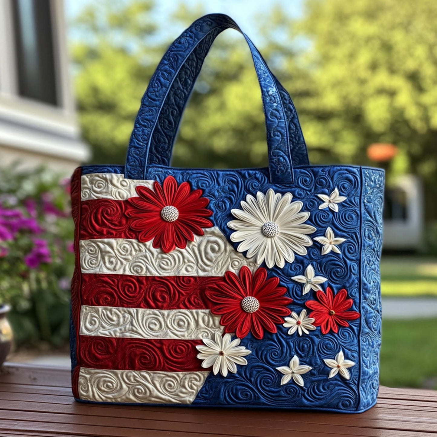 Bloom of Liberty Quilted Tote Bag NCU0PT8182