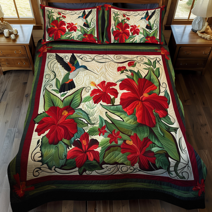 Blooming Beauty 3-Piece Quilted Bedding Set NCU0PT028