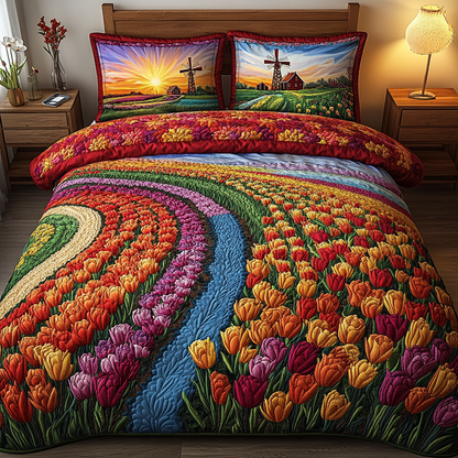 Blooming Beauty 3-Piece Quilted Bedding Set NCU0VL2037