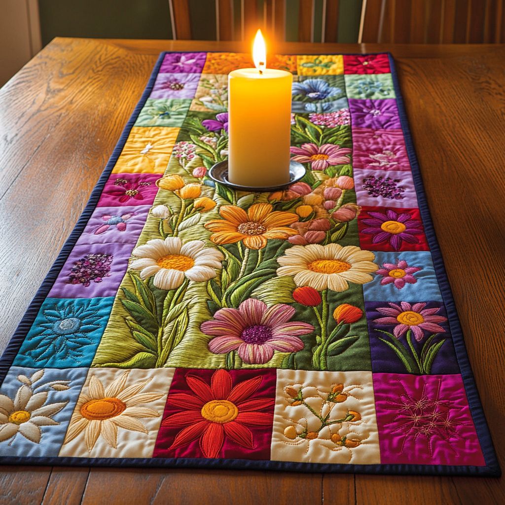 Blooming Beauty Quilted Table Runner NCU0VH3978