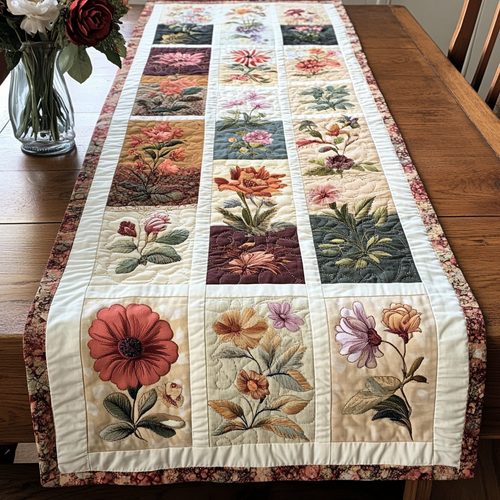 Blooming Beauty Quilted Table Runner NCU0VL1577