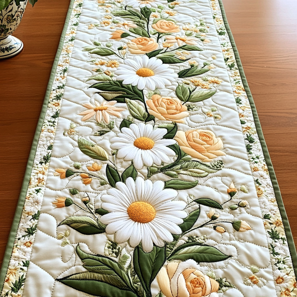 Blooming Beauty Quilted Table Runner NCU0VL2009