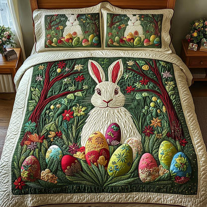 Blooming Bunny 3-Piece Quilted Bedding Set NCU0DK3484