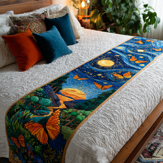 Blooming Butterfly Quilted Bed Runner NCU0DK9139