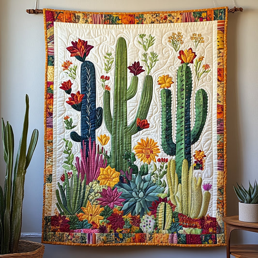 Blooming Cacti Quilted Blanket NCU0PT391