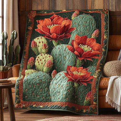 Blooming Cactus Quilted Blanket NCU0XD261