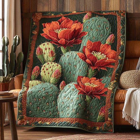 Blooming Cactus Quilted Blanket NCU0XD261