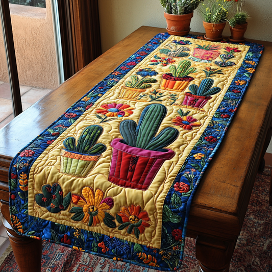Blooming Cactus Quilted Table Runner NCU0DK9638