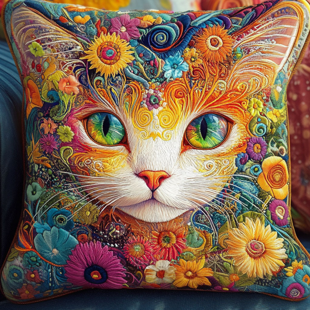 Blooming Cat Dreams Quilted Pillow Case NCU0NT6283