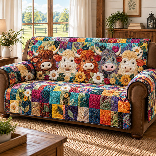 Blooming Country Meadow Quilted Sofa Cover NCU0PT12281
