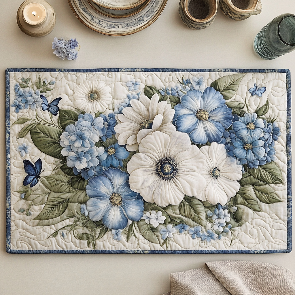 Floral Charm Quilted Placemat NCU0VL1433