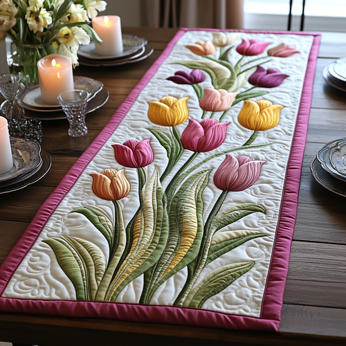 Blooming Elegance Quilted Table Runner NCU0DV4132