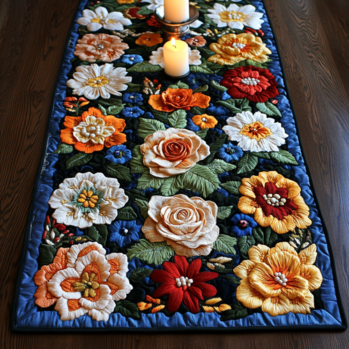 Blooming Elegance Quilted Table Runner NCU0VH4171