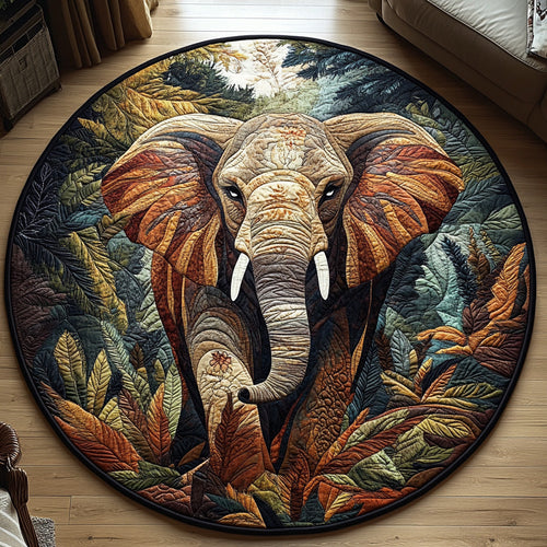 Blooming Elephant Quilted Round Mat NCU0DV6687