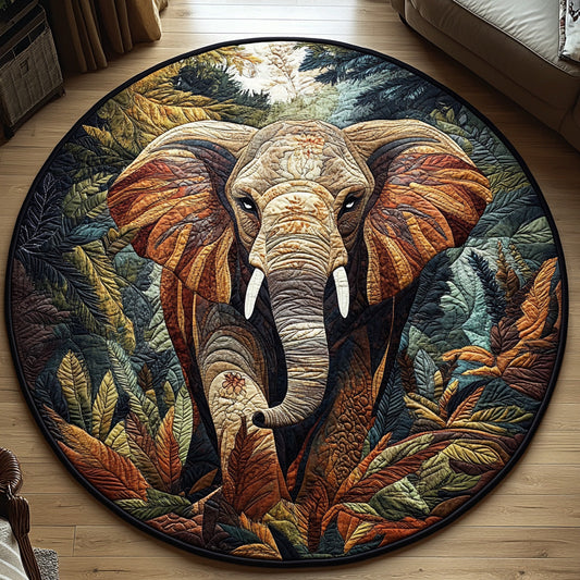 Blooming Elephant Quilted Round Mat NCU0DV6687