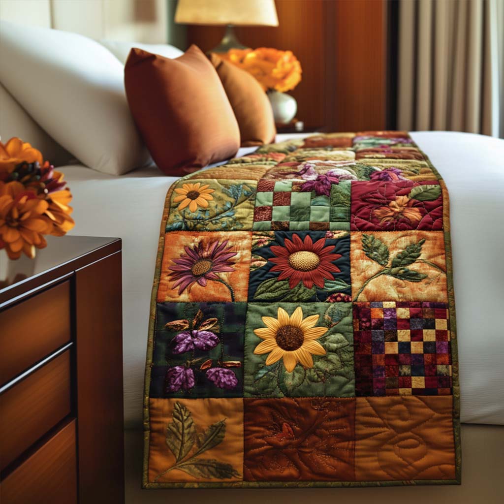 Blooming Fall Lane Quilted Bed Runner NCU0NT8438