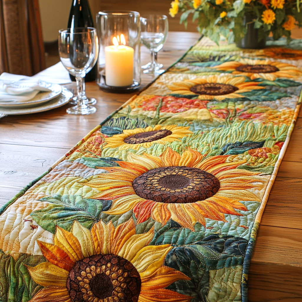 Blooming Fields Quilted Table Runner NCU0VH4160