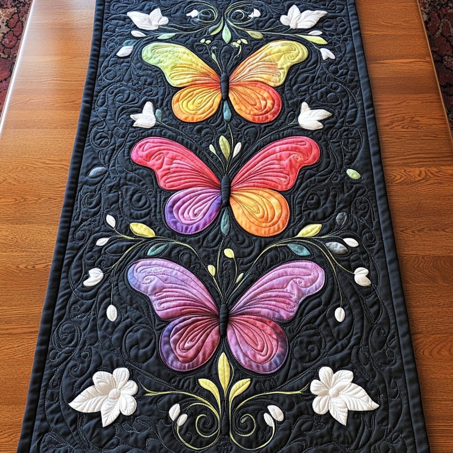 Blooming Flight Quilted Table Runner NCU0PT4092