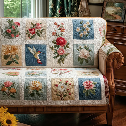 Blooming Garden Escape Quilted Sofa Cover NCU0PT11469