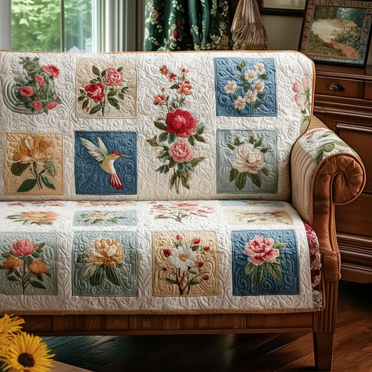 Blooming Garden Escape Quilted Sofa Cover NCU0PT11469