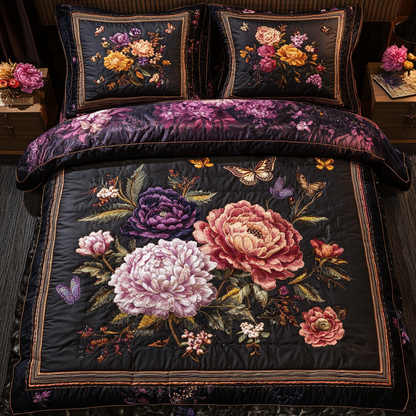 Blooming Grace 3-Piece Quilted Bedding Set NCU0VH4826