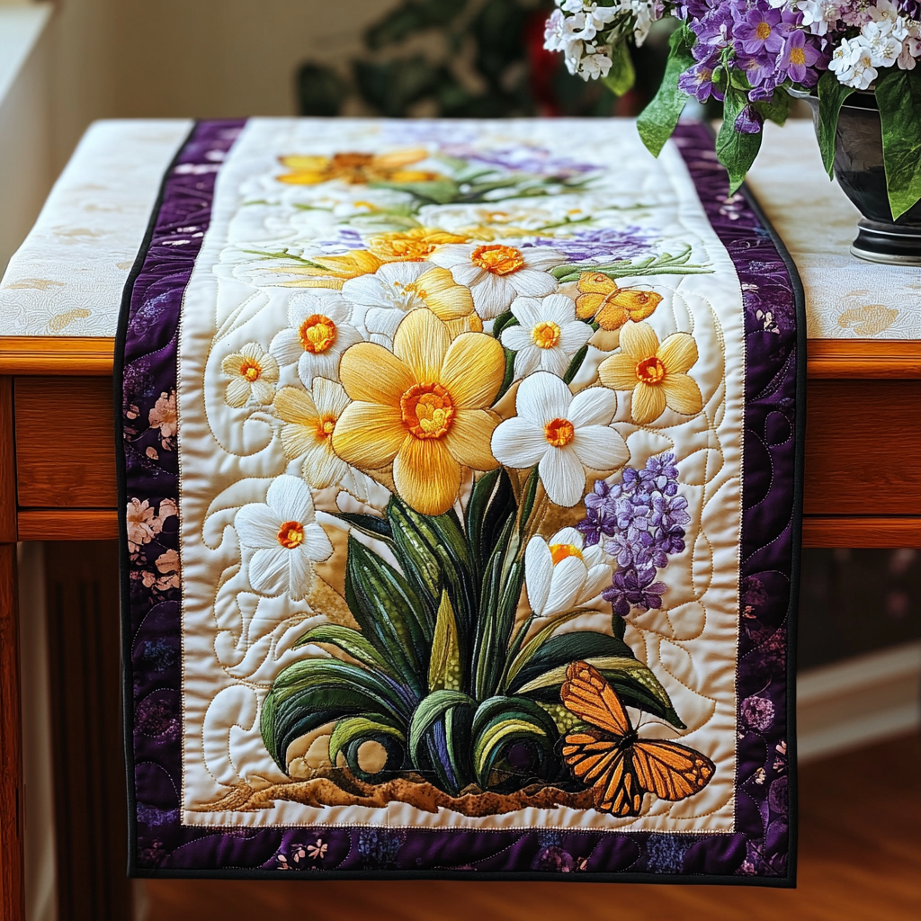 Blooming Grace Quilted Table Runner NCU0VL1553
