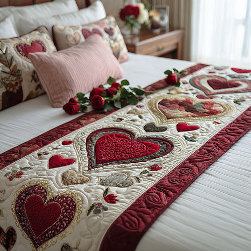 Blooming Hearts Quilted Bed Runner NCU0PT10802