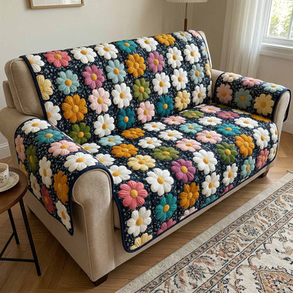 Blooming Hearts Quilted Sofa Cover NCU0XD2507