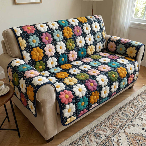 Blooming Hearts Quilted Sofa Cover NCU0XD2507