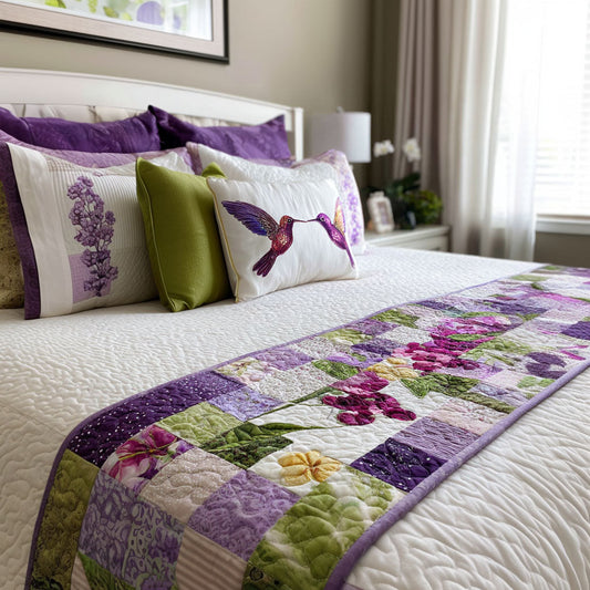 Blooming Hummers Quilted Bed Runner NCU0PT10836