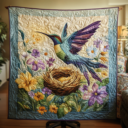 Blooming Hummingbird Quilted Blanket NCU0VH4512